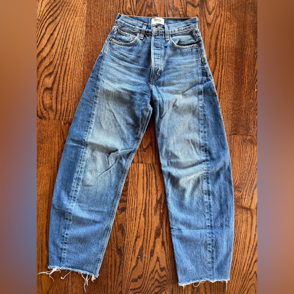 Agolde Luna High Rise Pieced Tapered Jeans in Split